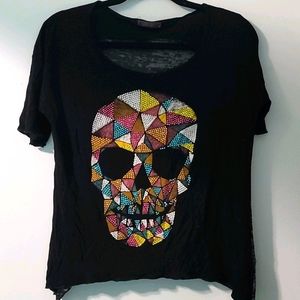 Rhinestone Skull Top